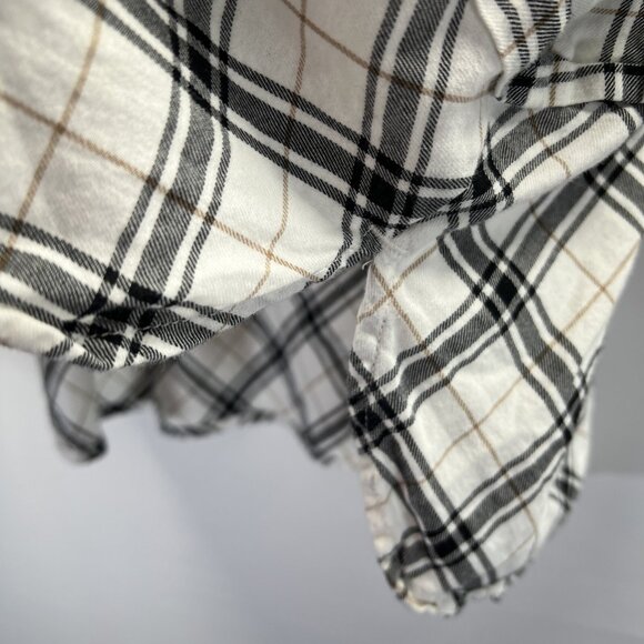 J Jill Women's Tunic Top 2X Black White Plaid Mixed Prints Long Sleeve Button - Picture 6 of 9